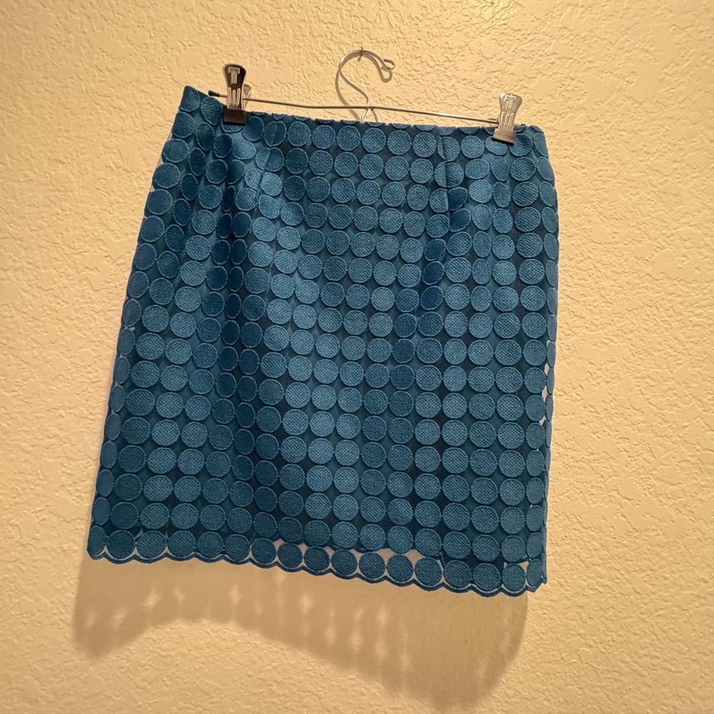 NWT Trina Turk Rico Teal Blue Dot Mini Skirt - Picture 4 of 9
